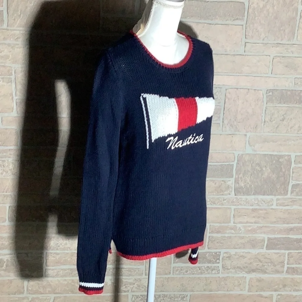 Nautica NEW - Sz S - classic crew neck sweater - 80% cotton - navy blue